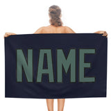 Custom Navy Blue Green Beach Towel