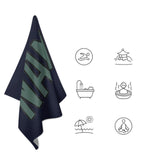 Custom Navy Blue Green Beach Towel