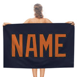 Custom Navy Orange Beach Towel