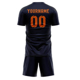 Custom Navy Orange Soccer Jersey