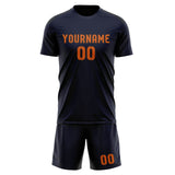Custom Navy Orange Soccer Jersey