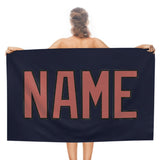 Custom Navy Copper Rose Beach Towel