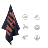 Custom Navy Copper Rose Beach Towel