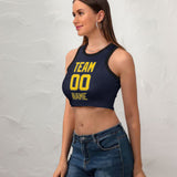 Custom Navy Gold Sleeveless Tank Top