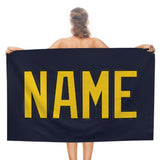 Custom Navy Gold Beach Towel