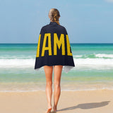 Custom Navy Gold Beach Towel
