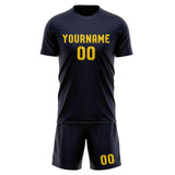 Custom Navy Gold Soccer Jersey
