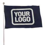Custom Navy White Flag