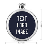 Custom Navy White Hip Flask