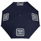 Custom Navy White Automatic Umbrella