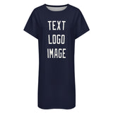 Custom Navy White Nachthemd