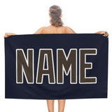 Custom Navy Brown Beach Towel