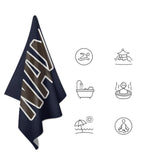 Custom Navy Brown Beach Towel
