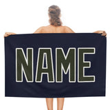 Custom Navy Olive Beach Towel