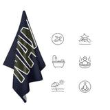 Custom Navy Olive Beach Towel