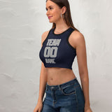 Custom Navy Gray Sleeveless Tank Top