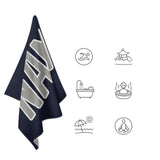 Custom Navy Gray Beach Towel