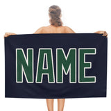 Custom Navy Green Beach Towel