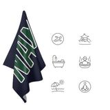 Custom Navy Green Beach Towel