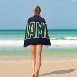 Custom Navy Green Beach Towel
