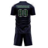 Custom Navy Green Soccer Jersey