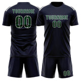 Custom Navy Green Soccer Jersey