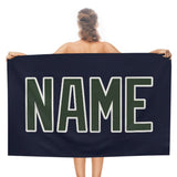 Custom Navy Dark Green Beach Towel