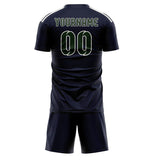 Custom Navy Dark Green Soccer Jersey