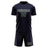 Custom Navy Dark Green Soccer Jersey