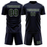 Custom Navy Dark Green Soccer Jersey