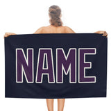 Custom Navy Purple Beach Towel