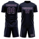 Custom Navy Purple Soccer Jersey