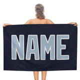 Custom Navy Light Blue Beach Towel