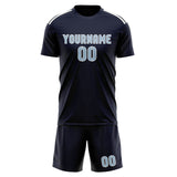 Custom Navy Light Blue Soccer Jersey