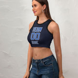 Custom Navy Sky Blue Sleeveless Tank Top