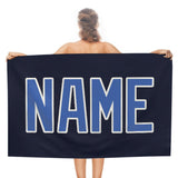 Custom Navy Sky Blue Beach Towel