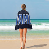Custom Navy Sky Blue Beach Towel