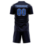 Custom Navy Sky Blue Soccer Jersey