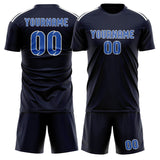 Custom Navy Sky Blue Soccer Jersey