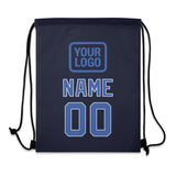 Custom Navy Sky Blue Drawstring Bag