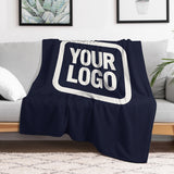 Custom Navy White Blanket