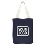 Custom Navy Sky Blue Canvas Tote Bag