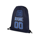 Custom Navy Sky Blue Drawstring Bag