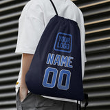 Custom Navy Sky Blue Drawstring Bag