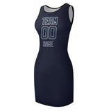 Custom Navy Blue Sleeveless Vest Dress
