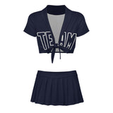 Custom Navy Navy Cheerleading Uniform Set