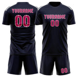 Custom Navy Pink Soccer Jersey