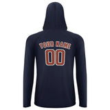 Custom Navy Coral Red UV-Hoodie