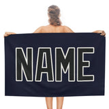 Custom Navy Black Beach Towel