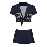 Custom Navy Black Cheerleading Uniform Set